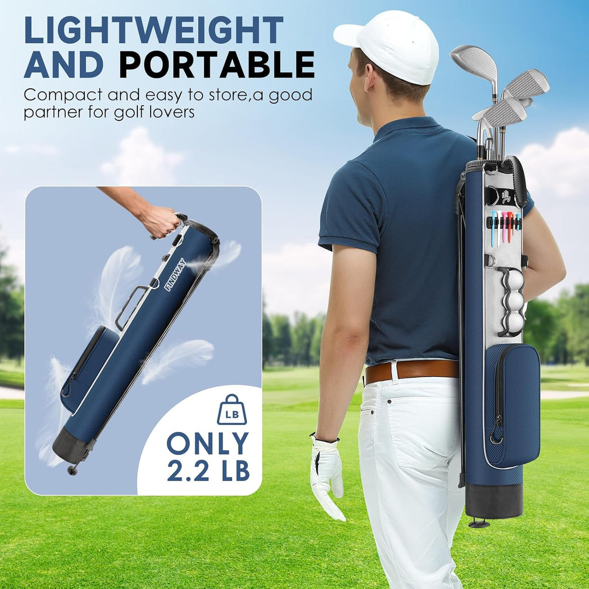 Lightweight Golf Stand Bag for Driving Range and Par 3 Courses