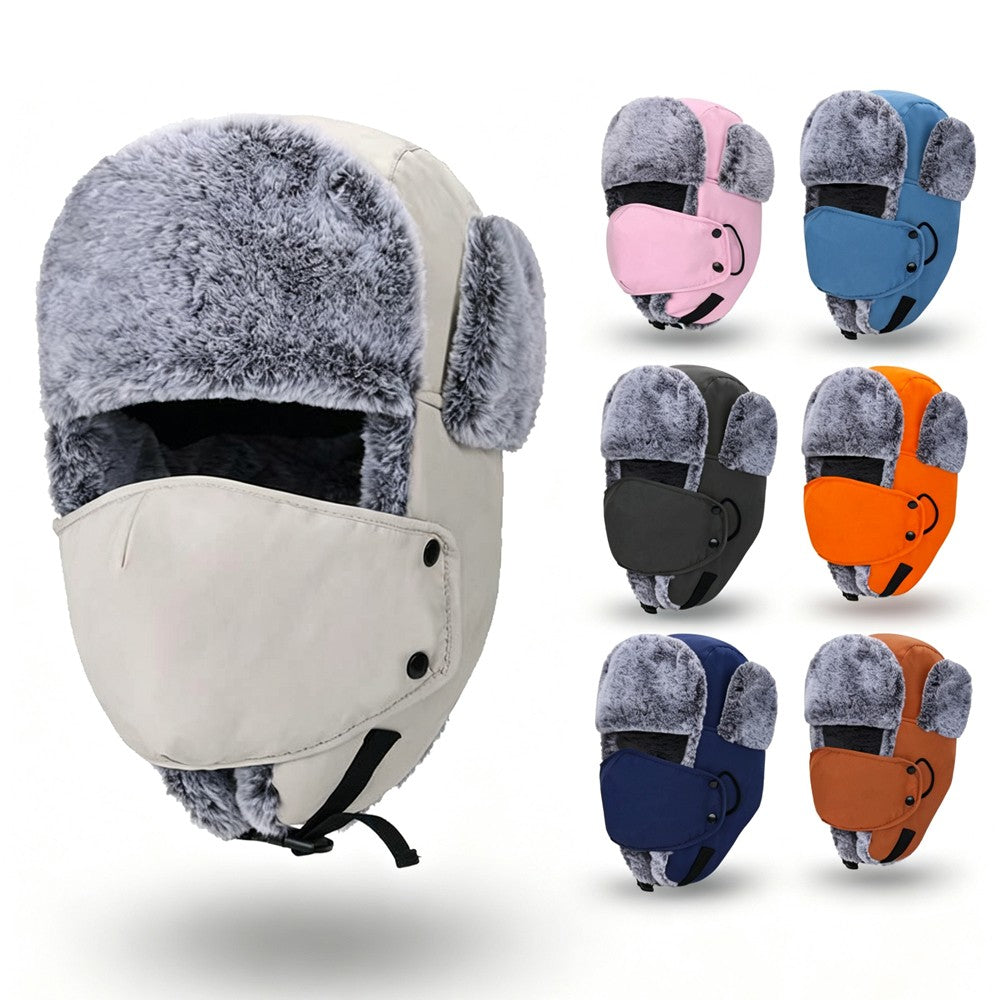 Unisex Winter Windproof Earflap Hat with Face Mask for Snow & Skiing