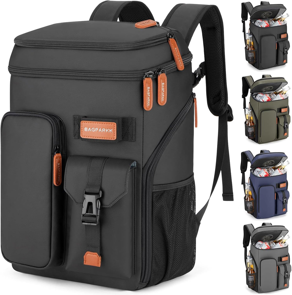 Insulated Leakproof Cooler Backpack 33/45 Cans with Double Deck, 30L