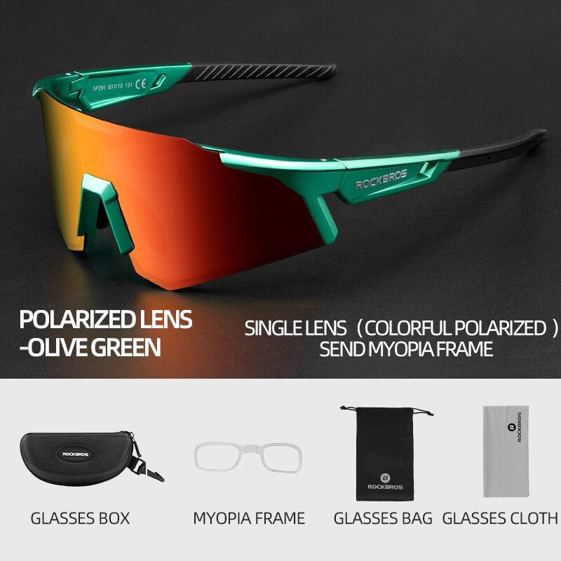 Cycling Goggle with Photochromic & Polarized Lenses for Road & Mountain Biking