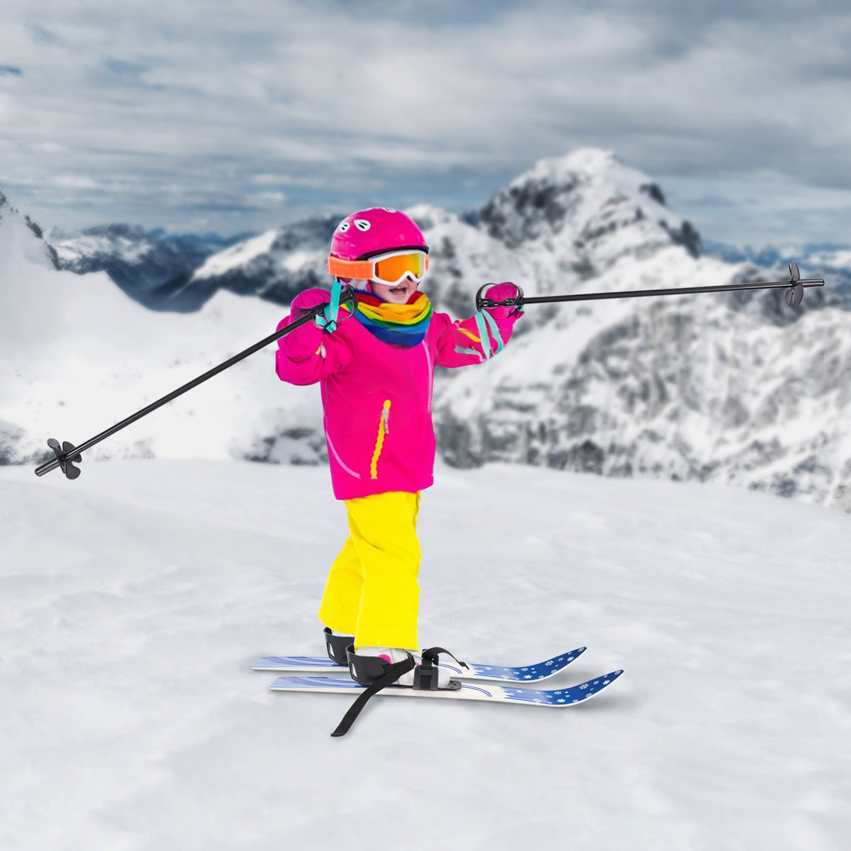 Kids Ski Set with Poles for Beginners 2-8 Years Snow Skiing Equipment
