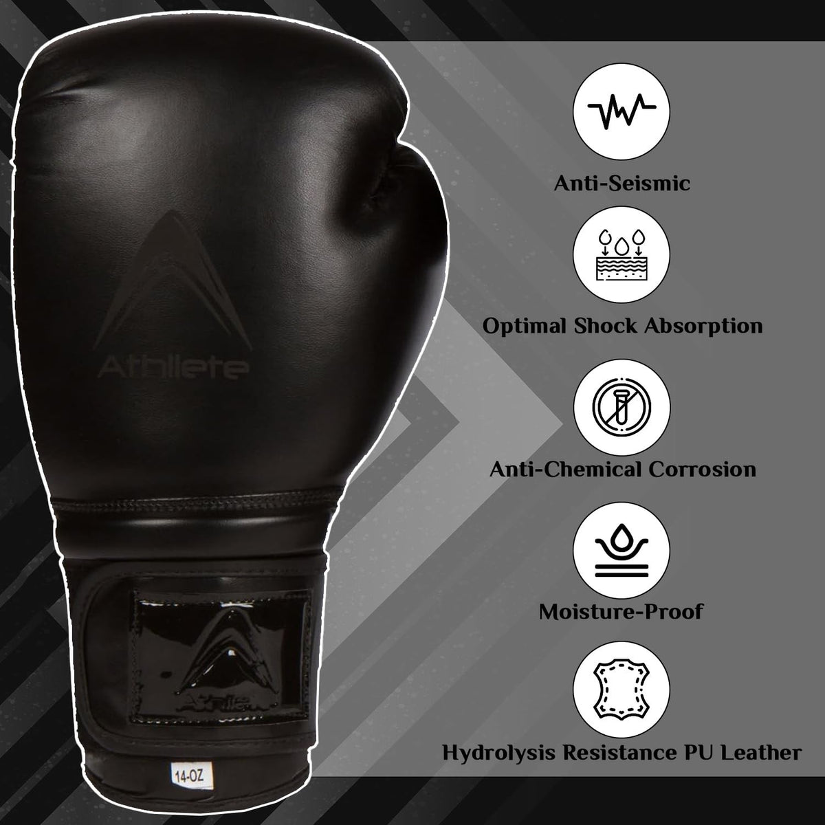 Training Boxing Gloves - Durable Faux Leather, Shock Absorbing Padding, Adjustable Strap