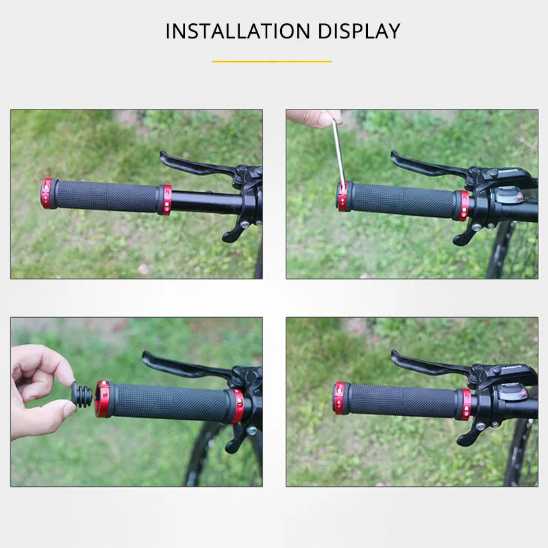 Lock-On Bicycle Handlebar Grips Set for MTB BMX Cycling - Black
