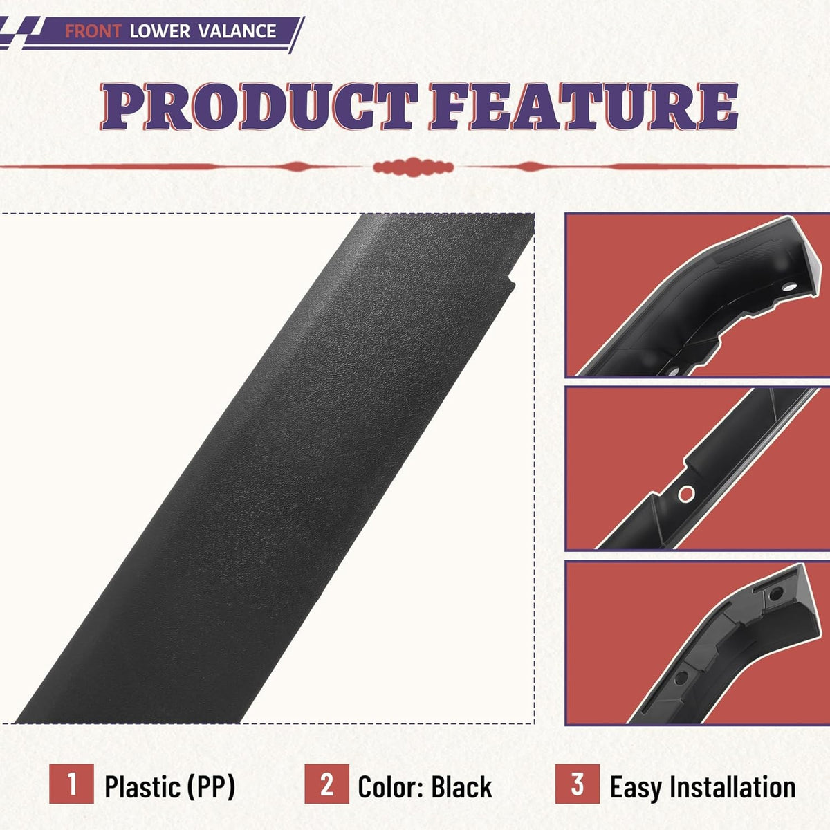 Lower Front Bumper Valance Panel Compatible with Ford F-250 F-350 F-450 F-550 2020-2022