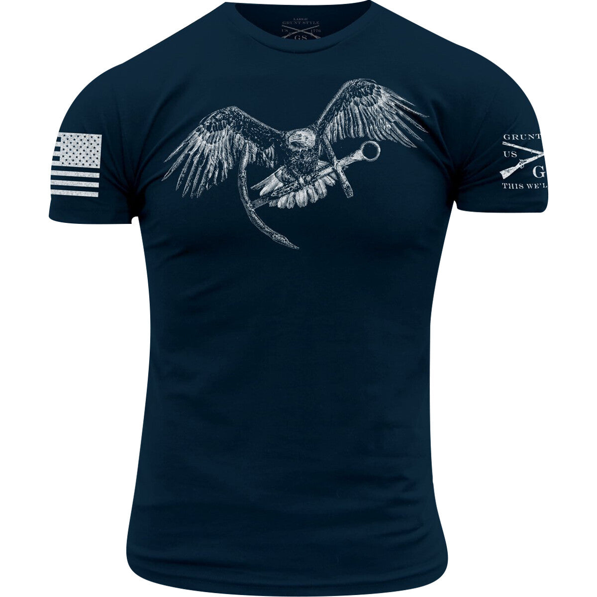 USN Flying Eagle and Anchor T-Shirt for Men Navy Military Style