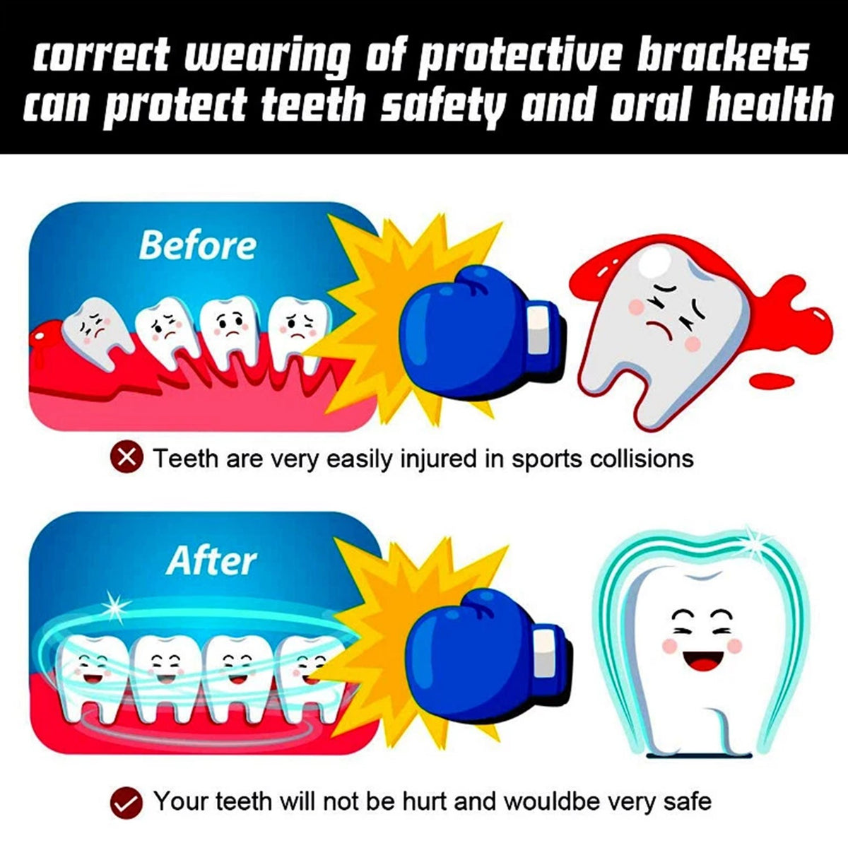 Sports Mouthguard Gum Shield Boil & Bite Protective Gear for Contact Sports