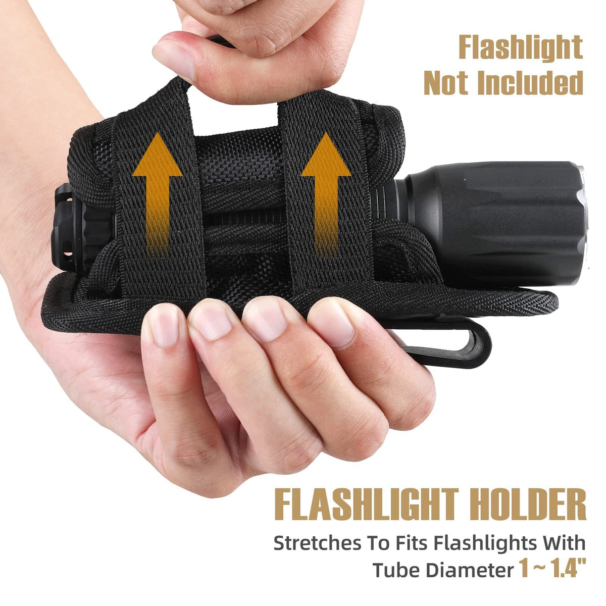 Tactical Flashlight Holster Rotatable Belt Clip Case for Outdoor Activities