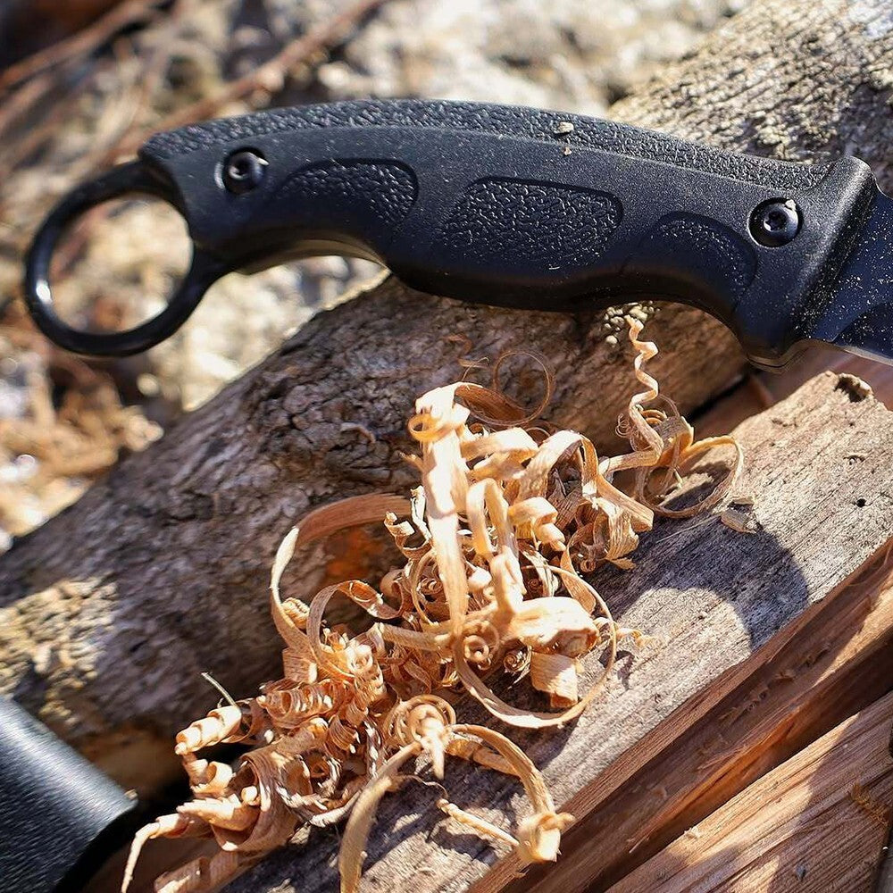 Fixed Blade Karambit Knife with Black Sheath - 3.15 Inch D2 Steel, EDC Ready
