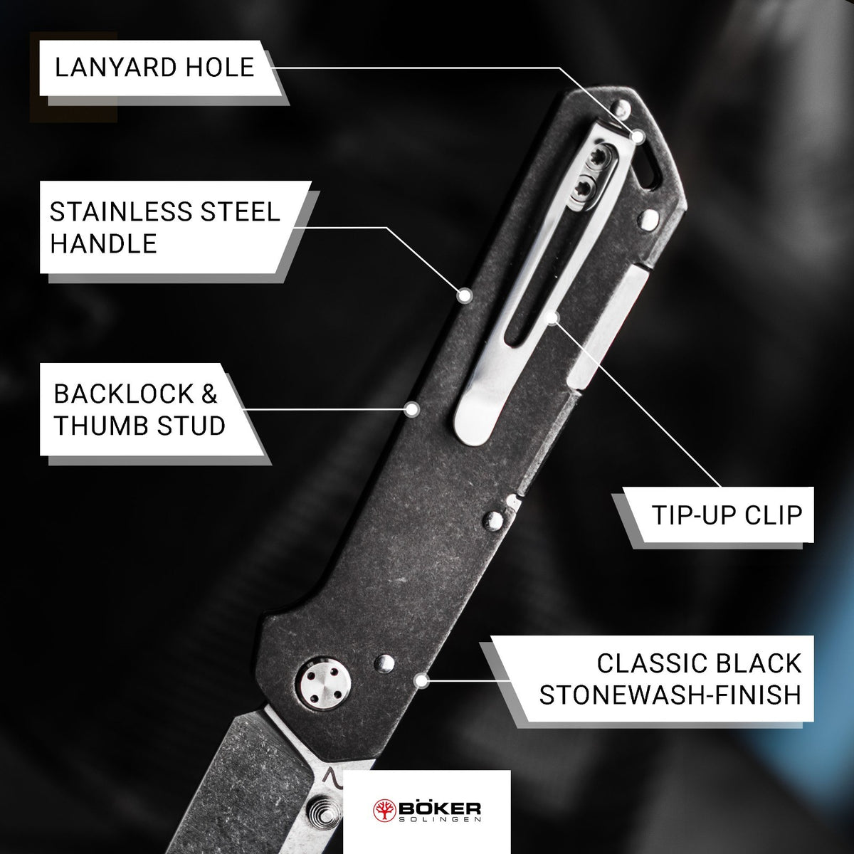Boker Kihon Bifold Folding Pocket Knife - MagnaCut Steel, 3" Blade, Black Handle