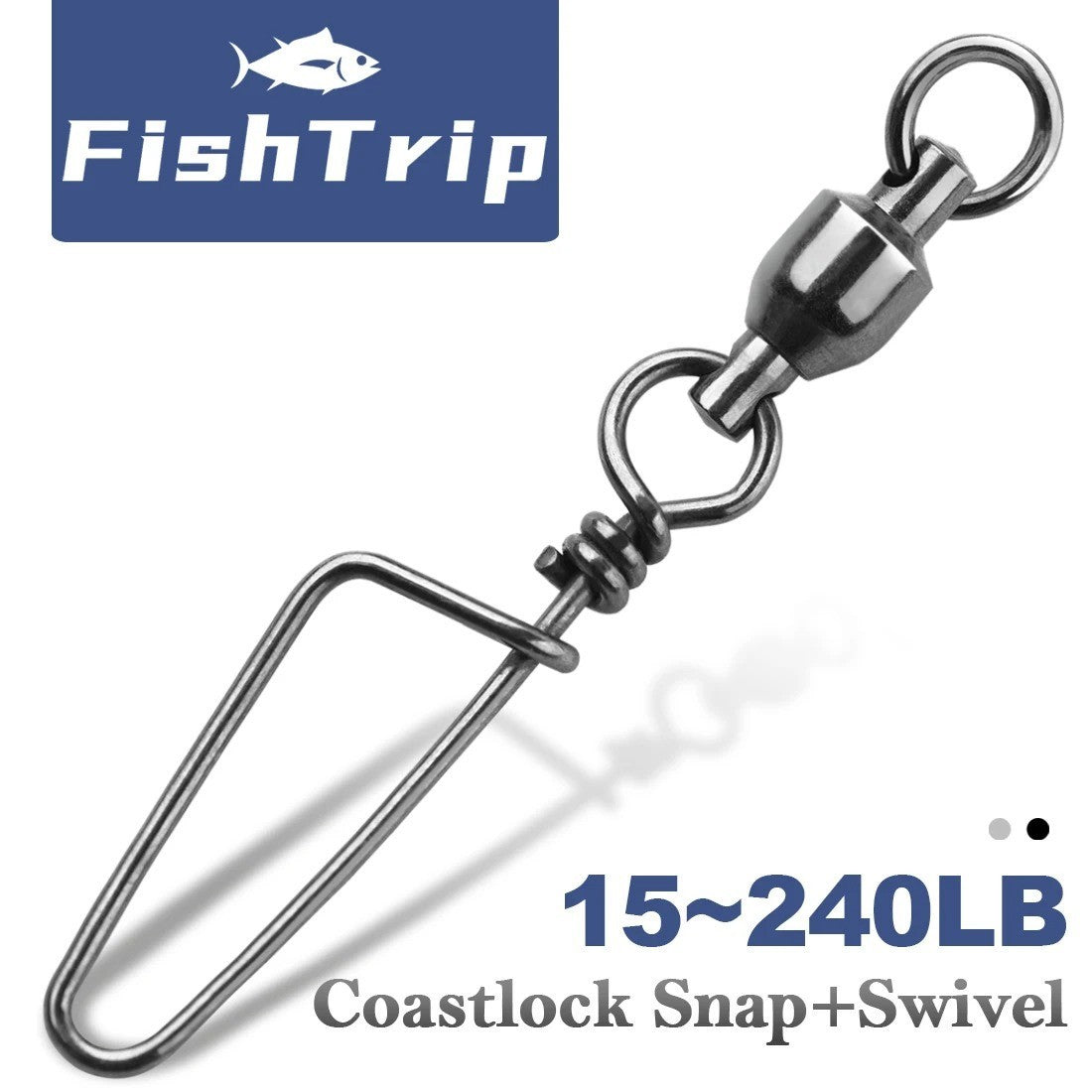 20Pcs Fishing Swivels with Coastlock Snap – Stainless Steel, Corrosion-Resistant