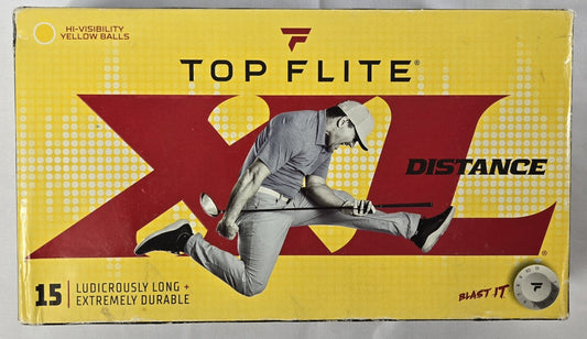 Distance Golf Balls 15-Pack - Yellow 2-Piece Ionomer Golf Balls