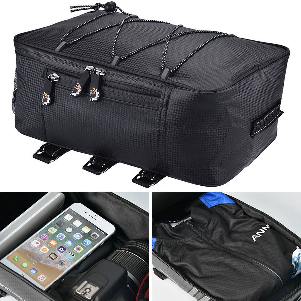 Waterproof Bicycle Rear Rack Bag 8L Storage Pannier for Cycling & Mountain Biking