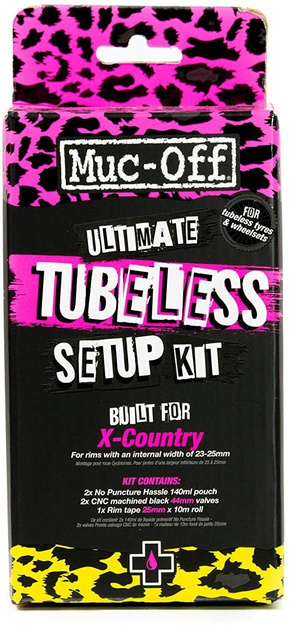 Tubeless Wheelset Setup Kit with Rim Tape Valves Sealant - MTB & Road