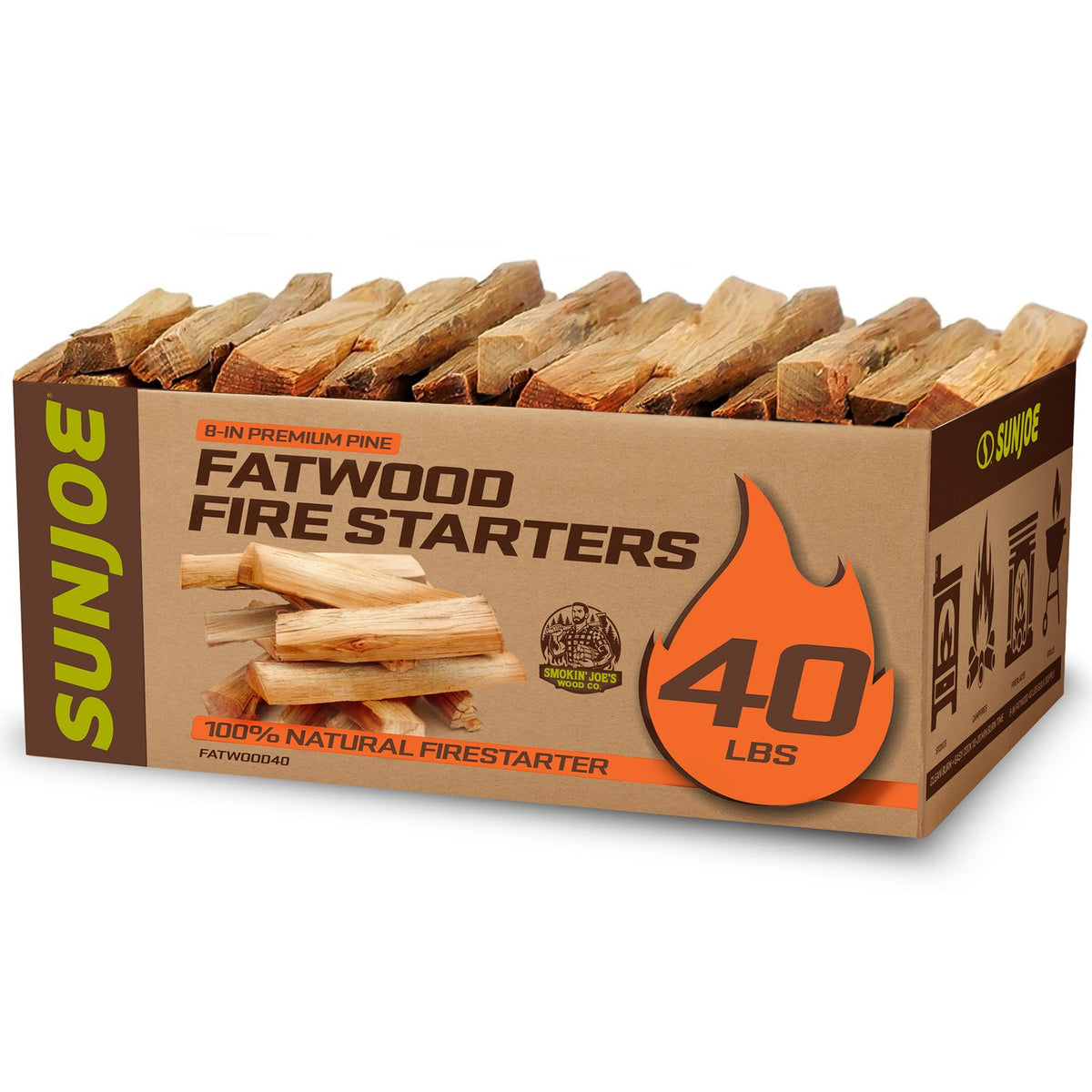 40 lb Firewood Fire Starter Sticks for Fireplace & Fire Pits