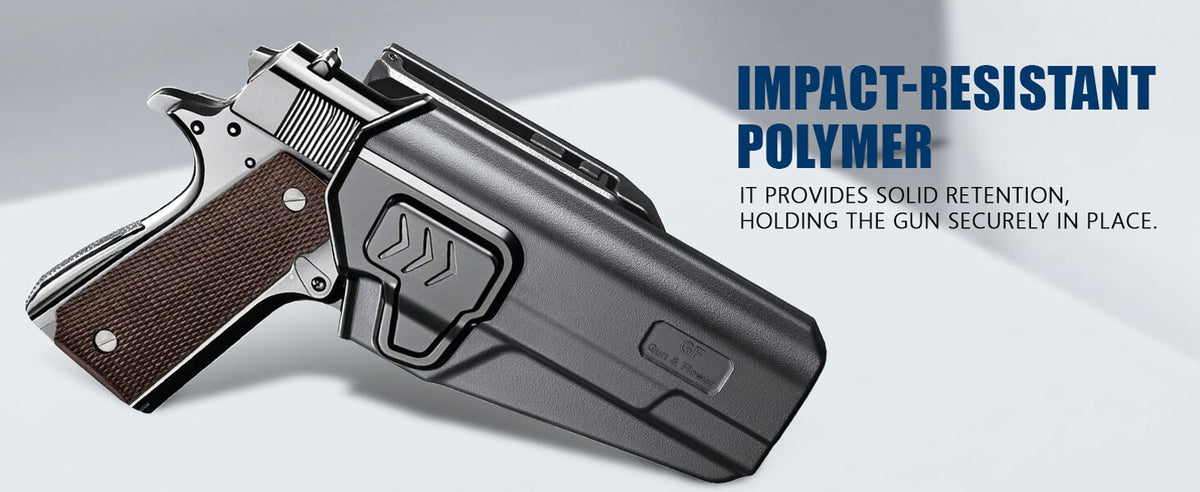 1911 Holster for Colt Kimber Springfield RIA Taurus - OWB Molle & Adjustable Clip