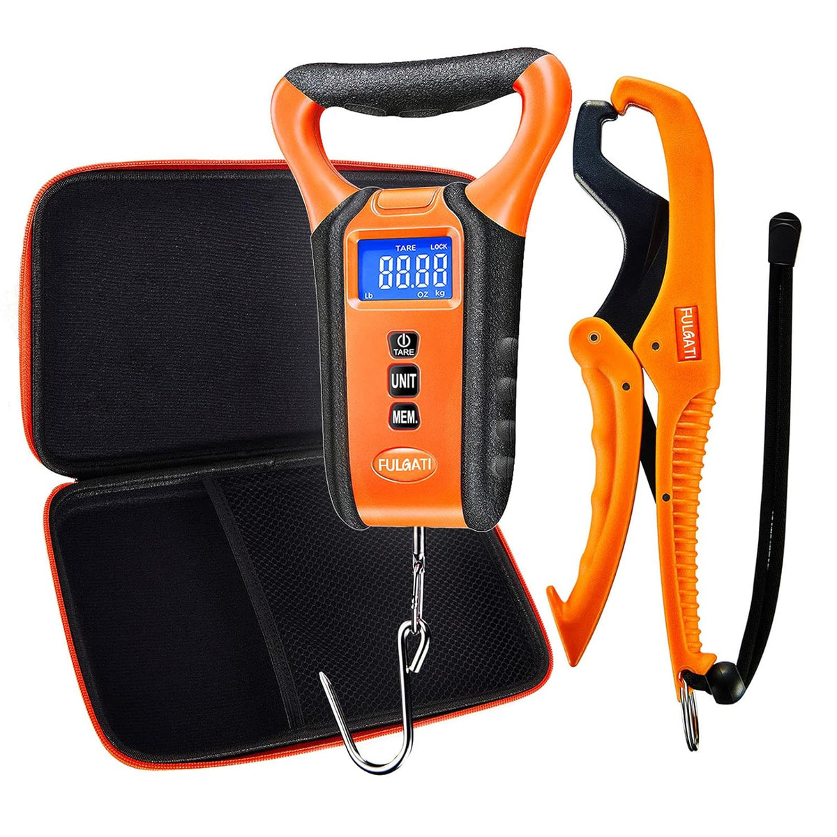 Waterproof Floating Fish Scale 110Lb with Lip Gripper Carry Case