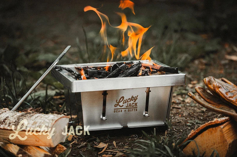 Portable Campfire Grill with Stainless Steel Grate - Flat-Pack Camping BBQ