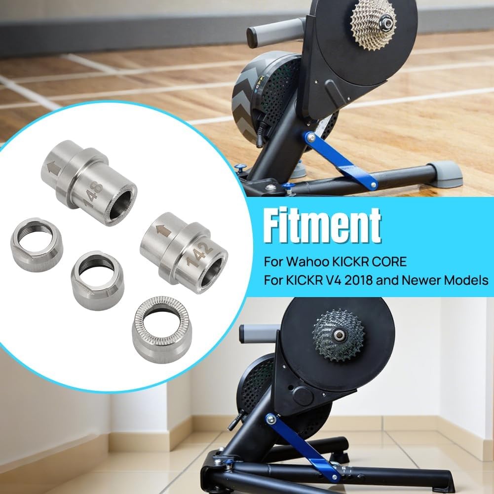 Bike Thru Axle Adapter Kit for Wahoo KICKR Core & V4 (2018+), Stainless Steel