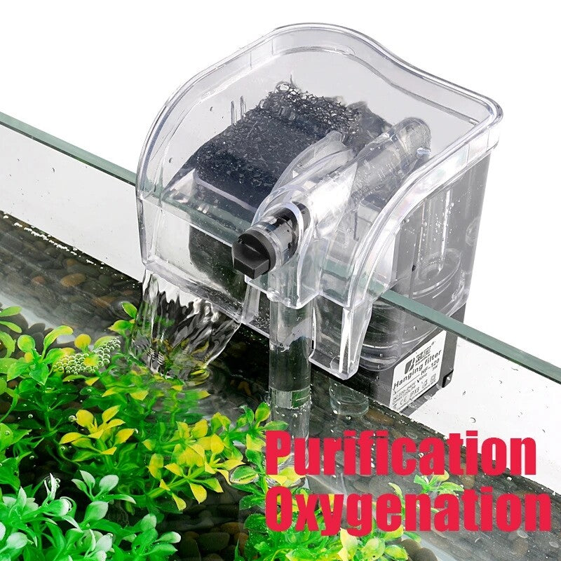 External Water Filter for Aquarium Fish Tank with Oxygenation Cascade Flow