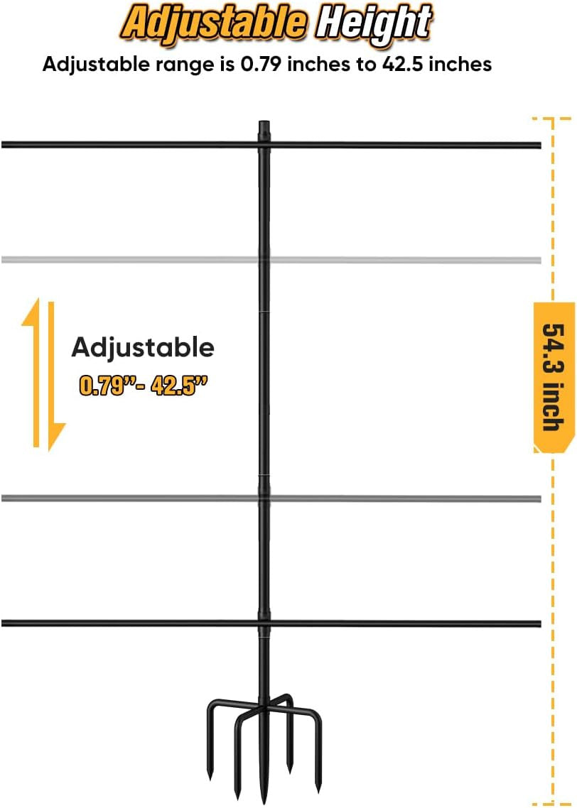 Adjustable Shooting Target Stand with 5-Prong Base for Outdoor Range
