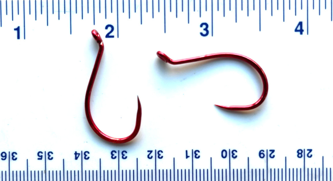 High-Quality Barbless Fish Hooks in Multiple Sizes - Red Chrome Octopus Tackle