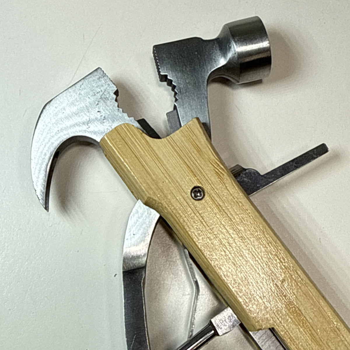 12-Inch Multi-Tool Hammer with Wood Handle and Stainless Steel