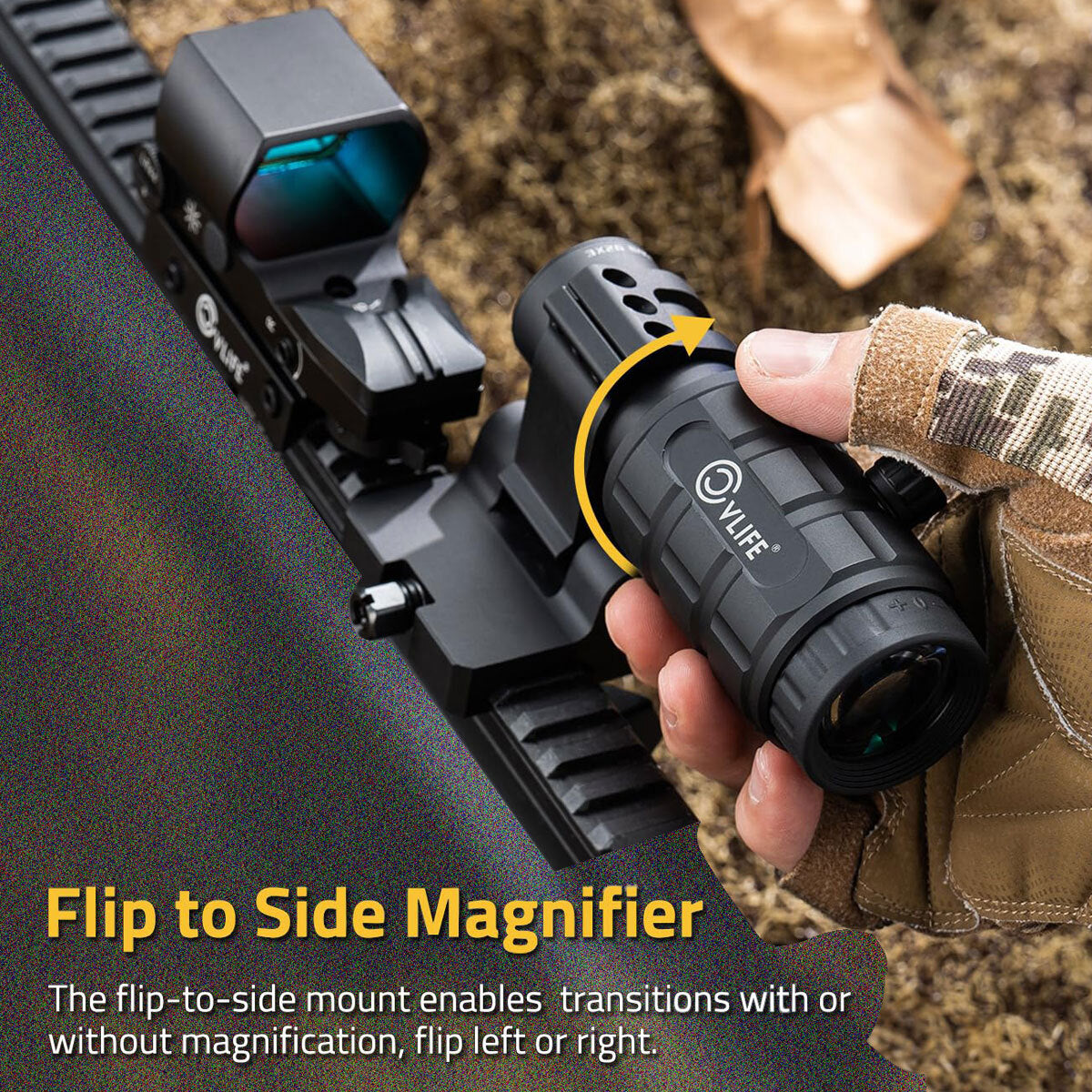 Red Dot with 3X Magnifier Combo, 4 Reticle Options, Mount