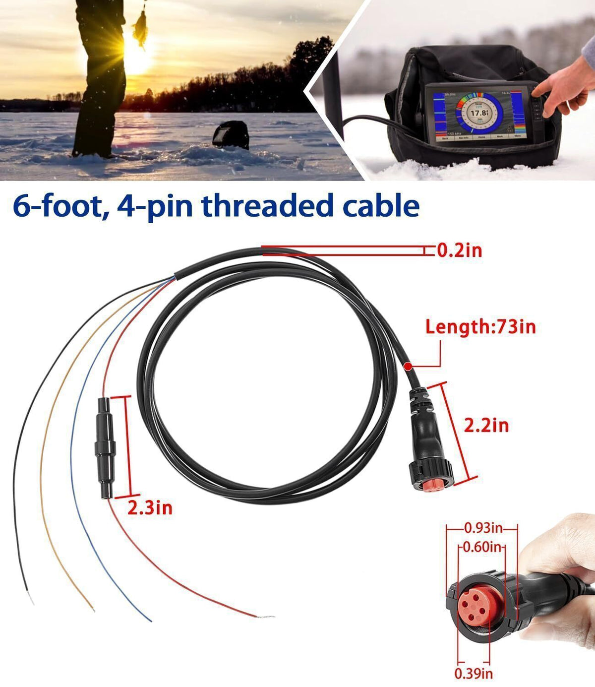 Power Data Cable for Garmin echoMAP GPSMAP Chirp Plus UHD
