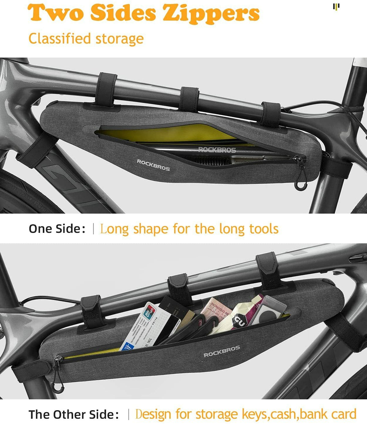 Waterproof Bicycle Frame Bag Triangle Bike Storage Bag 1.5L Capacity