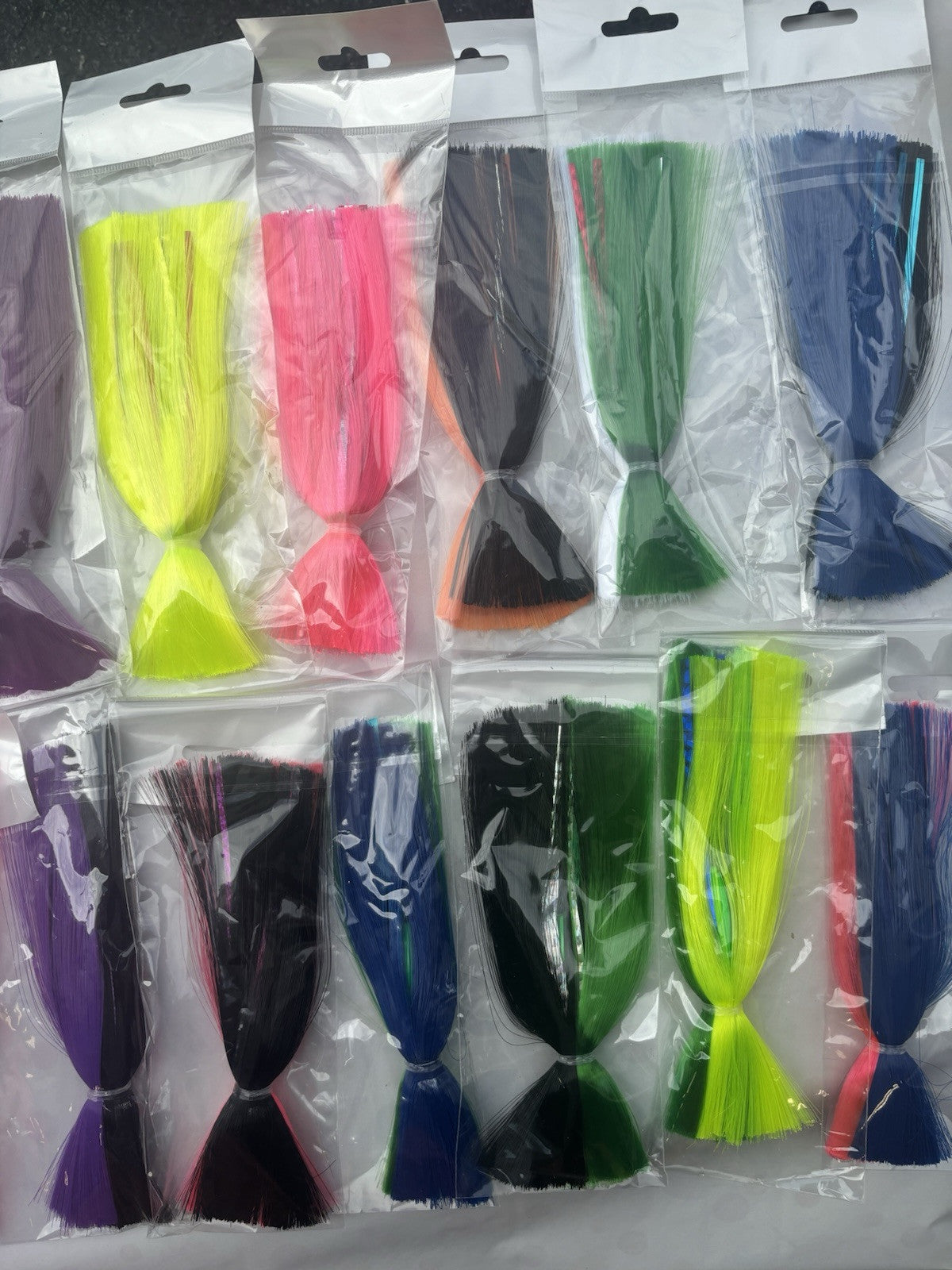 10 Saltwater Fishing Lure Skirts for Trolling Big Game Fish - Multiple Colors
