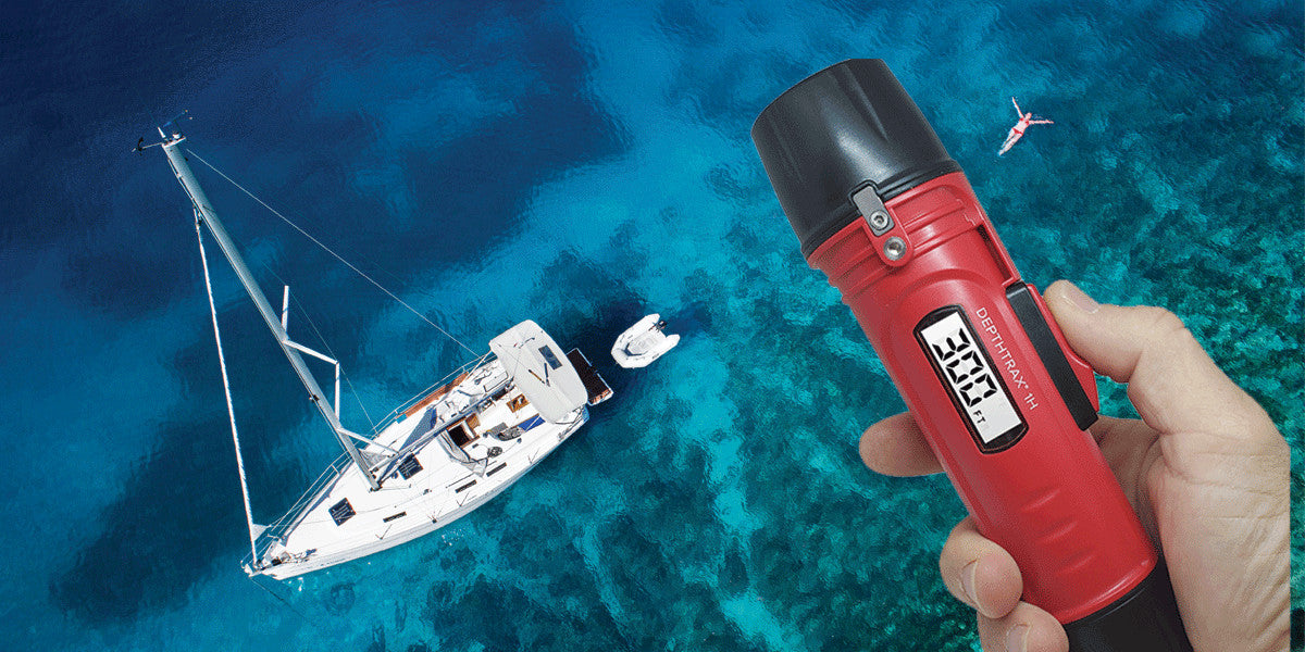 Handheld Depth Finder with Temperature - Waterproof Fish & Water Depth Meter