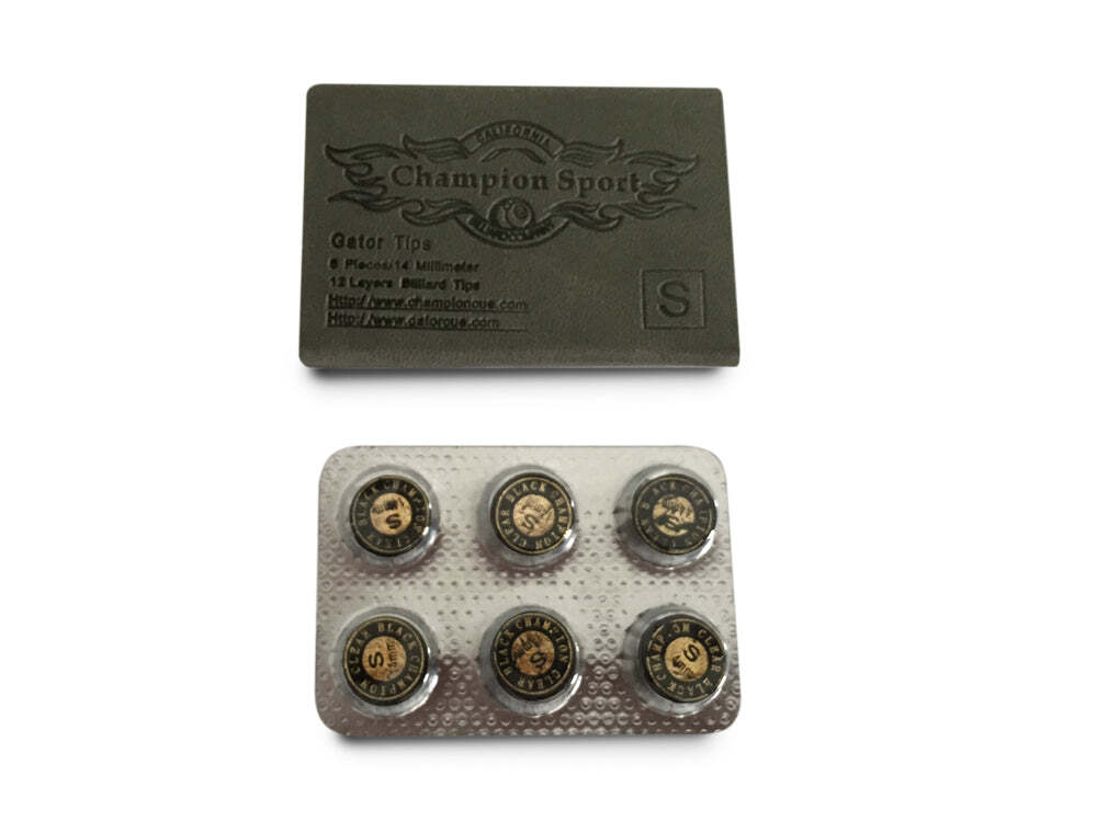 Cue Tip Set - 14mm Gator Soft/Soft-Med 6-Pack | Spin-Enhancing Leather Tips