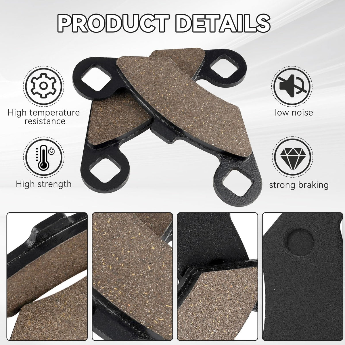 Polaris ATV Brake Pads Front & Rear Compatible with Sportsman 450-800