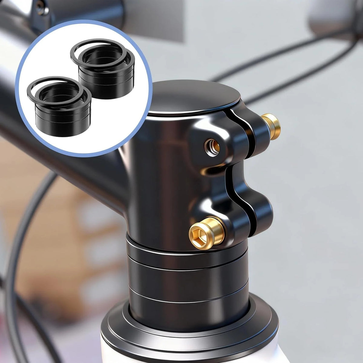 Aluminum Bicycle Headset Spacers 8-Piece Set for 1-1/8 Inch Forks