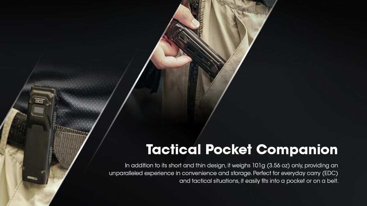 Ultra Slim USB-C Rechargeable Tactical Flashlight with OLED Display