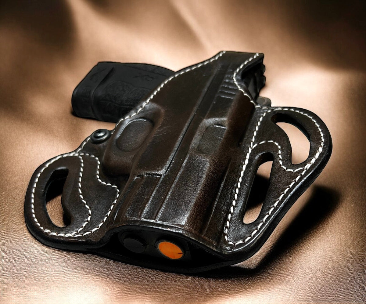 Tagua Right Hand OWB Belt Holster for Gun Models - Dark Brown Leather