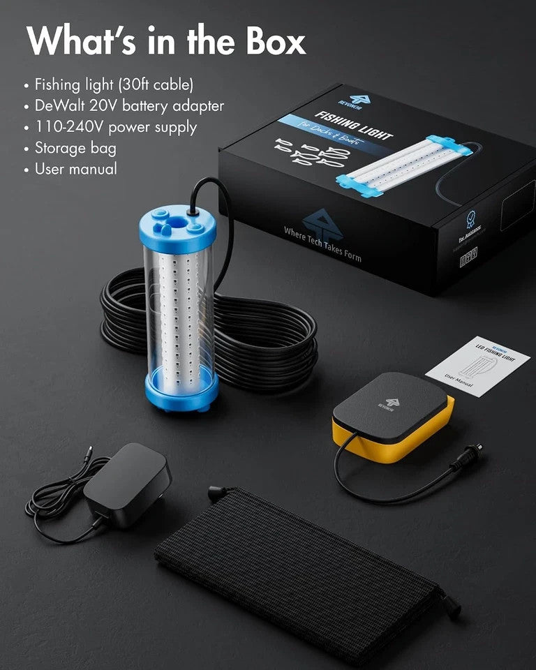 Underwater Green Fishing Light - Portable LED Dock Light for Night Fishing