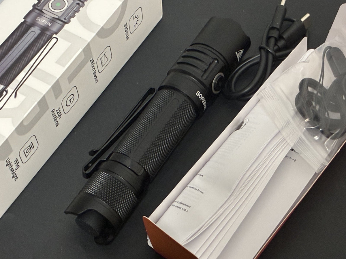 Tactical EDC Flashlight 3800 Lumens Rechargeable USB-C Dual Switch