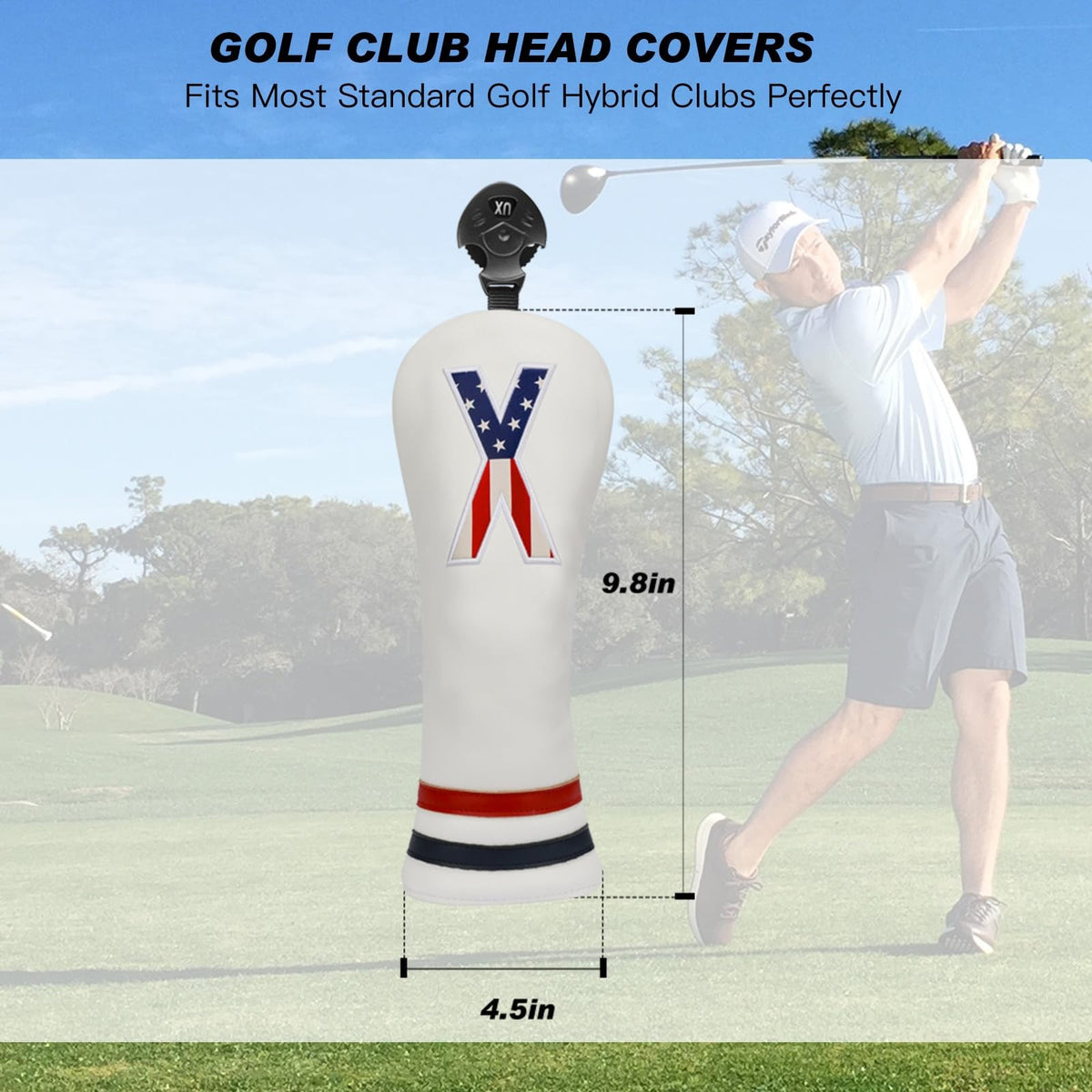 USA Stars and Stripes Golf Hybrid Headcover - Patriotic Club Protector