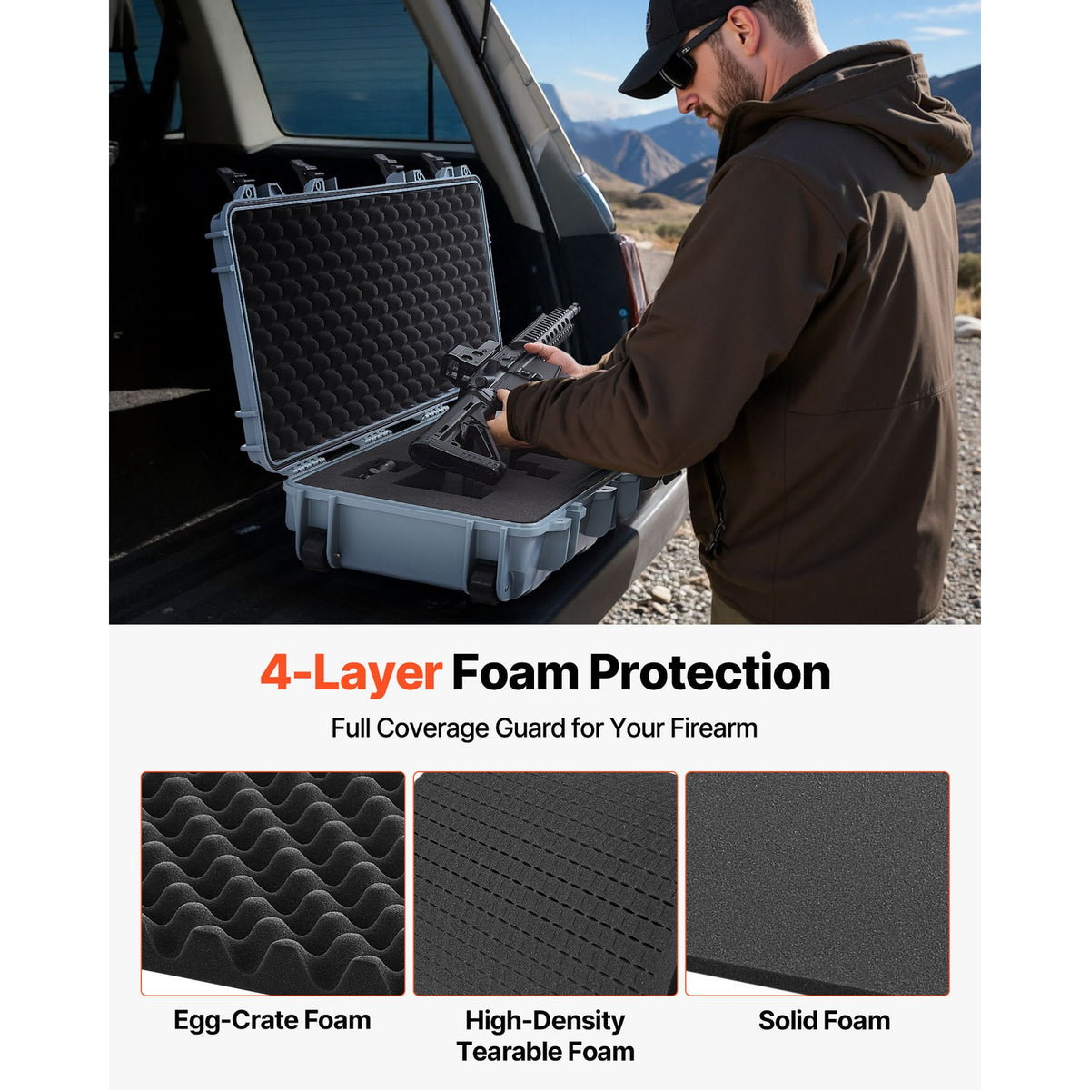 Waterproof Rifle Case with Custom Foam Insert - Durable Gun Storage