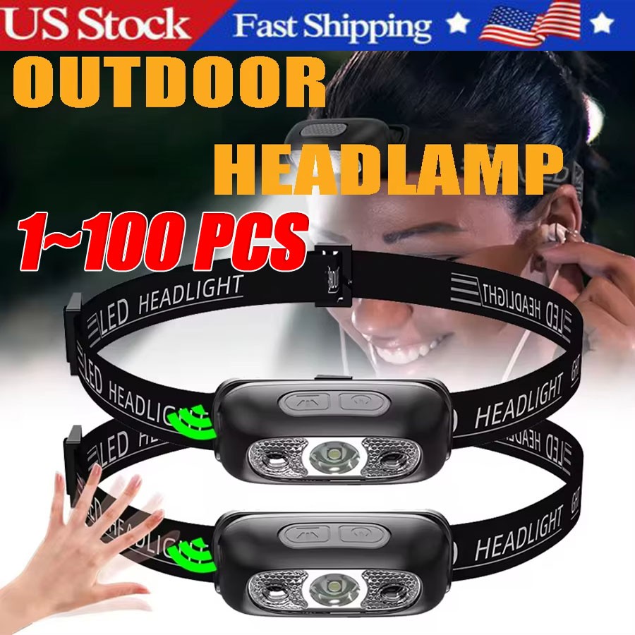 Rechargeable LED Headlamp Waterproof Head Torch for Camping and Outdoor Activities