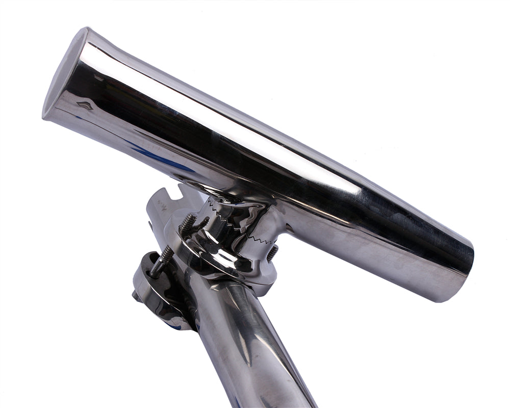 Adjustable Stainless Steel Boat & Marine Fishing Rod Holder Clamp 1-1/4"-2" Rail
