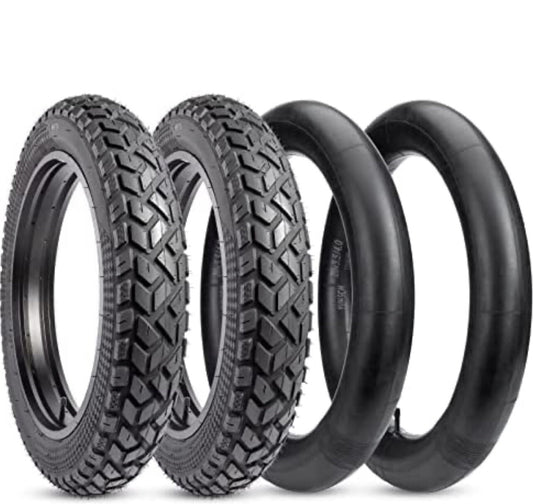 26 Inch Fat Tire Bicycle Tires and Tubes Set for Folding E-Bike Moped Style