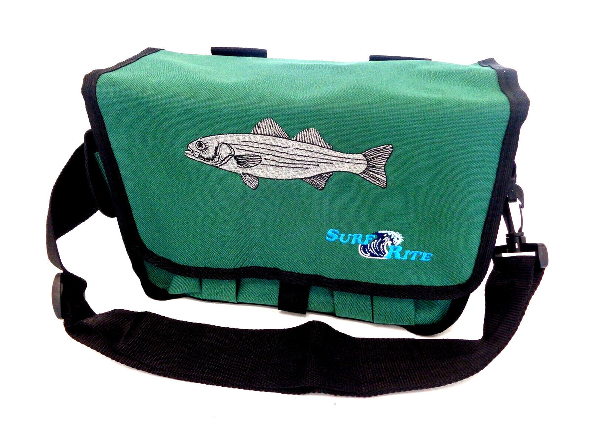 Large Surf Tackle Bag with 10 Tube Compartments - Waterproof Fishing Storage