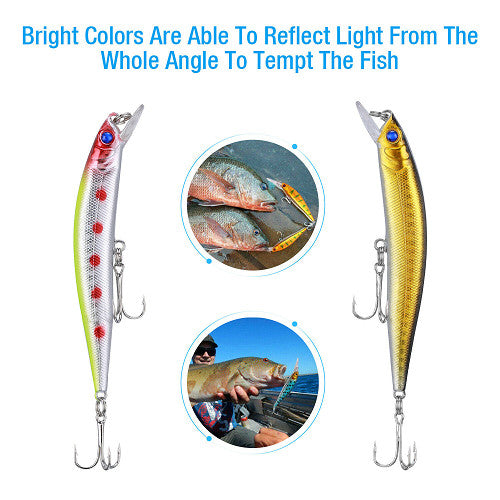 10Pcs Fishing Lures Set with Crankbaits & Connectors for Freshwater & Saltwater