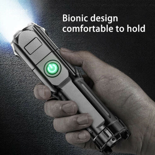 Rechargeable 990000LM LED Tactical Flashlight Zoomable Portable Torch