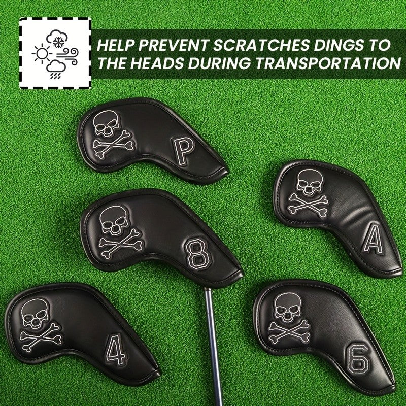 Golf Skull Skeleton Headcover for Irons - Black Golf Club Head Cover
