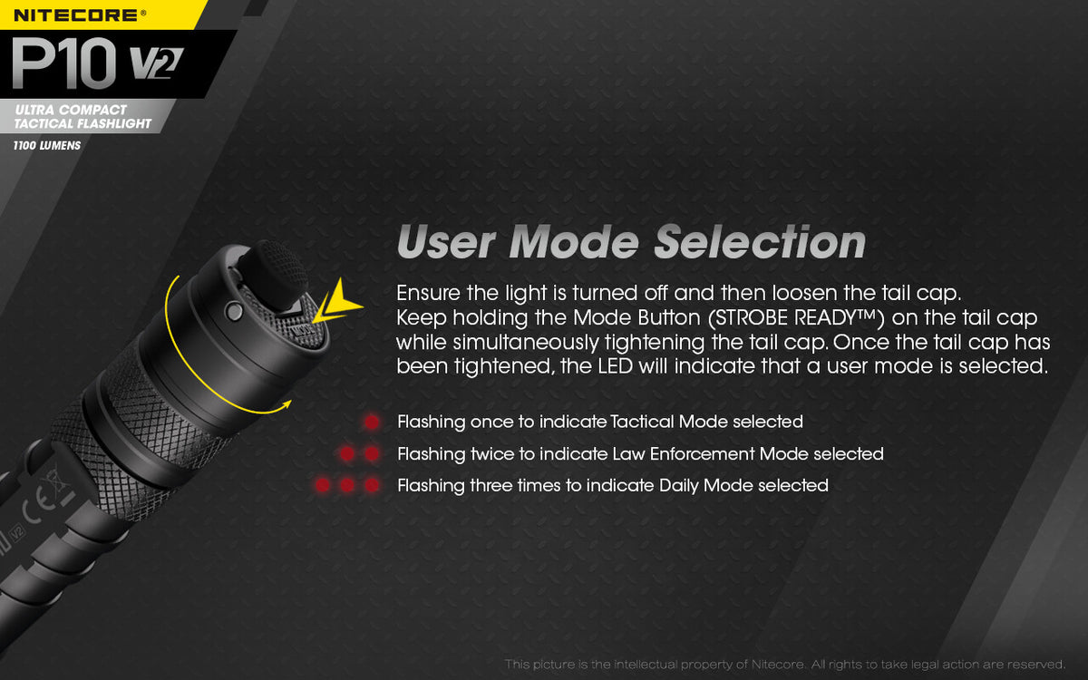 Tactical Flashlight 1100 Lumens with Holster & Batteries - Compact & Waterproof