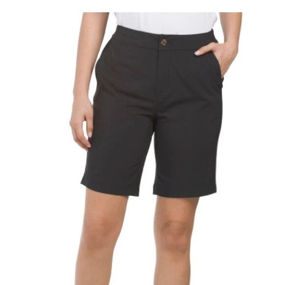 Women's UPF-50 Bermuda Golf Shorts - 9 Inch Inseam, Stretch Fit