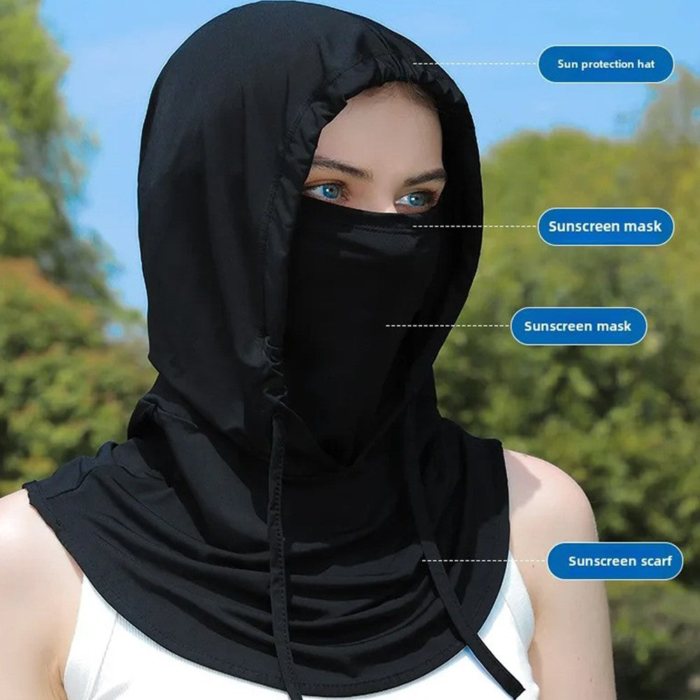 3-in-1 Cooling Balaclava Face Mask UV Protection Sun Shield Ice Silk Head Cover